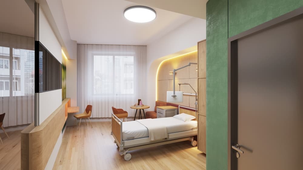 Project | Diakovere hospital in Hannover rendering for brandherm + krumrey interior architecture