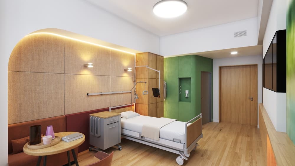 Project | Diakovere hospital in Hannover rendering for brandherm + krumrey interior architecture