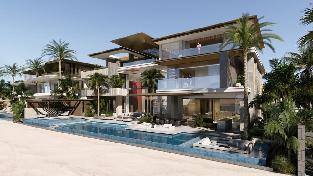 Project | Two Custom-designed Ultra-luxury Signature Villas on Palm Jumeirah in Dubai rendering for Killa Design