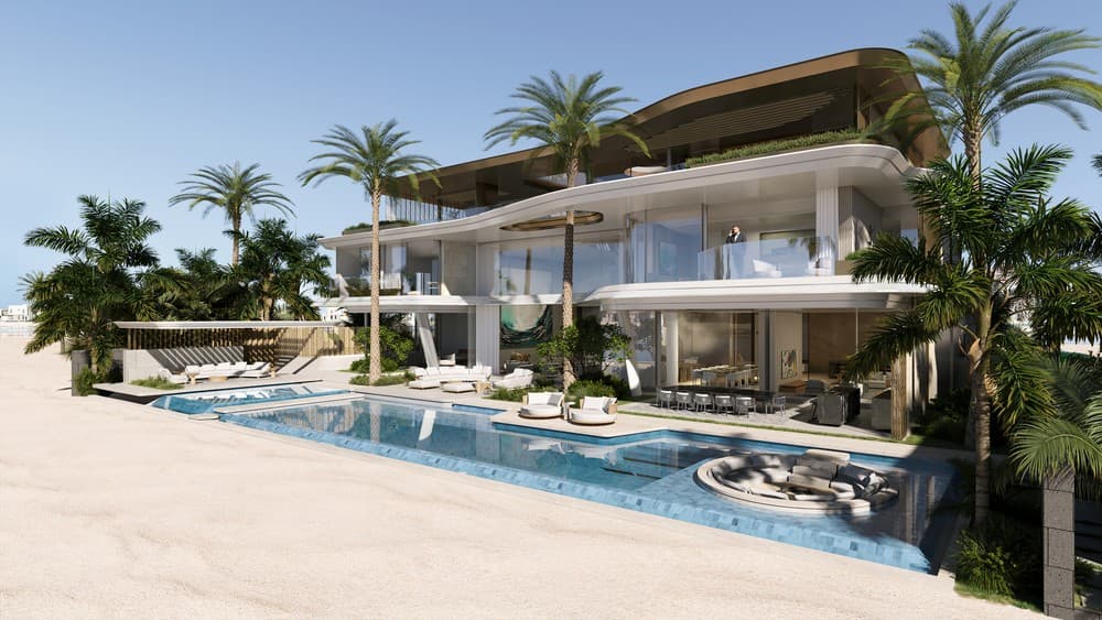 Project | Two Custom-designed Ultra-luxury Signature Villas on Palm Jumeirah in Dubai rendering for Killa Design