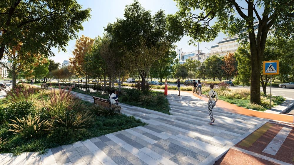 Project | A Landscape Project in Astana, Kazakhstan rendering for Office for Architectural Culture
