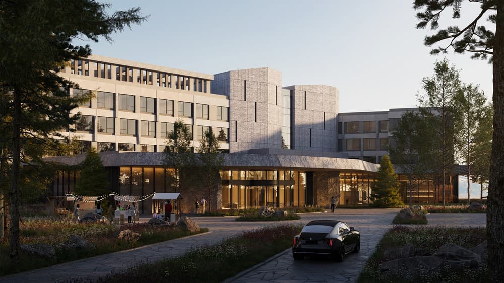 Project | Xinjiang Sayram Lake Marriott Hotel Cluster rendering for Aedas