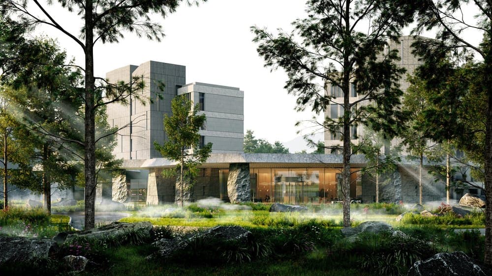 Project | Xinjiang Sayram Lake Marriott Hotel Cluster rendering for Aedas