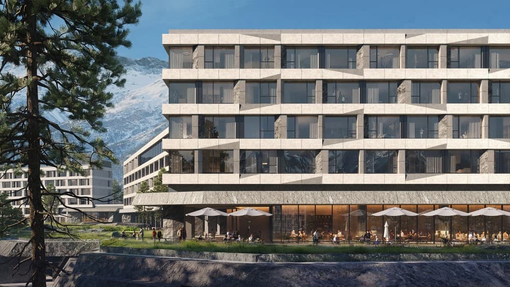 Project | Xinjiang Sayram Lake Marriott Hotel Cluster rendering for Aedas
