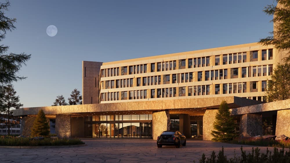 Project | Xinjiang Sayram Lake Marriott Hotel Cluster rendering for Aedas